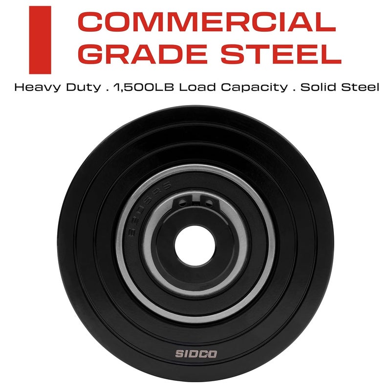 Sidco Supply 3.5" Inch V-Groove Wheel - Solid Steel - Sliding Gate Wheel – Heavy Duty –Track Wheel - Metal Gate Wheel - Inverted V Shape Wheel for Slide Gates with Bolt and Weldable Wheel Box - Image 2